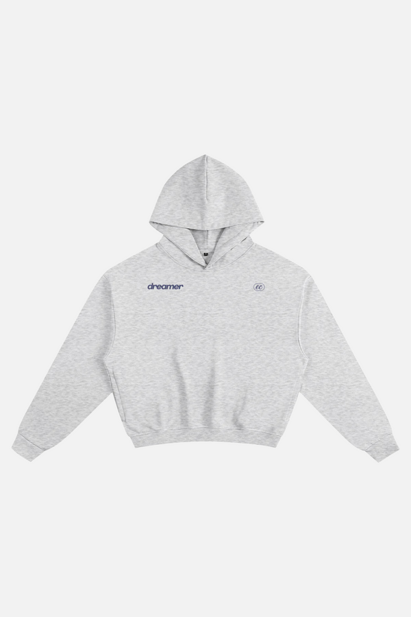 "DREAMER" BOXY HOODIE | CLOUD GREY